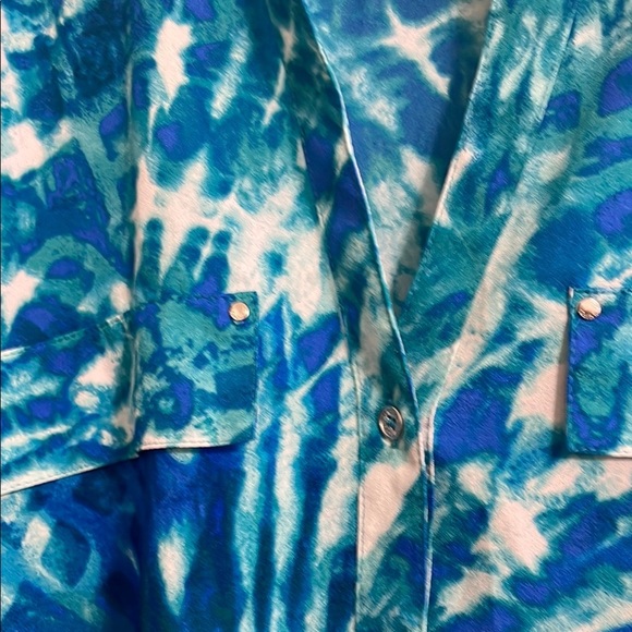 Calvin Klein Oceanic Blue and White Top - Picture 3 of 4